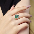 [LUXE]Four-Leaf Clover Eight-Pointed Star Ring