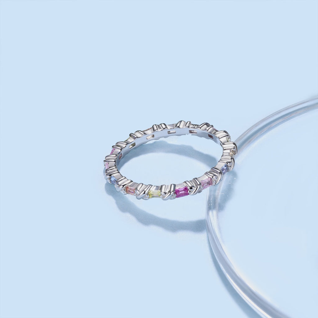 [LUXE] Charmante bague quotidienne colorée à coupe ronde
