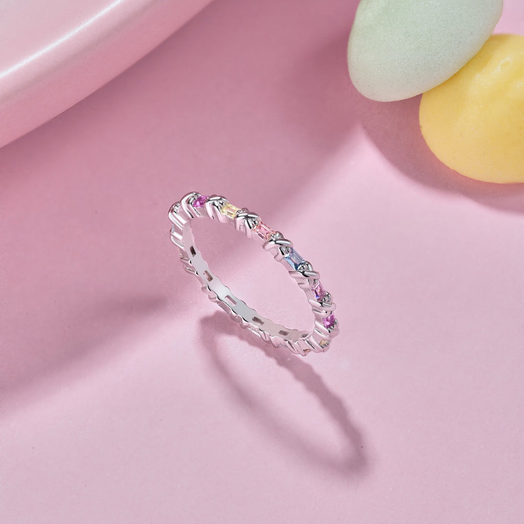 [LUXE] Charmante bague quotidienne colorée à coupe ronde