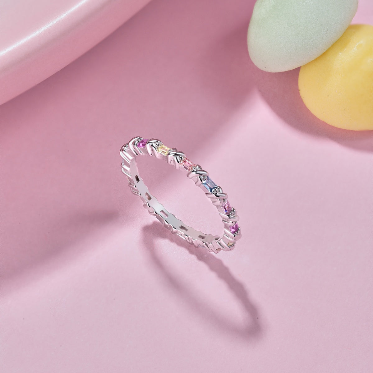 [LUXE] Charmante bague quotidienne colorée à coupe ronde