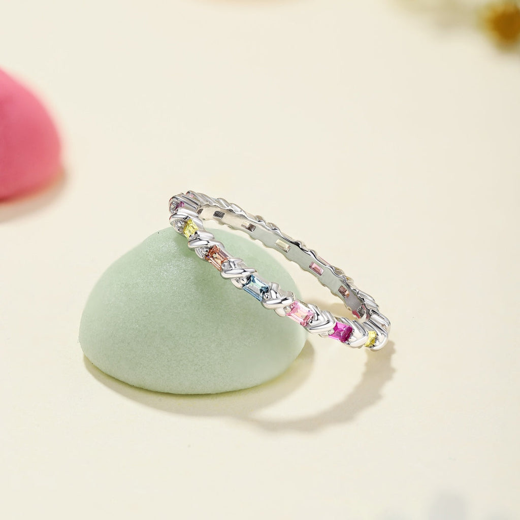 [LUXE] Charmante bague quotidienne colorée à coupe ronde