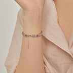 [LUXE]Delicate Colorful Emerald Cut Daily Bracelet