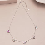 [LUXE]Sparkling Five Heart Necklace