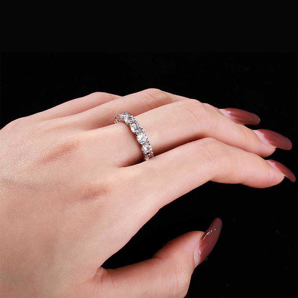 [LUXE] Bague de tennis ronde Eternity à coupe ronde