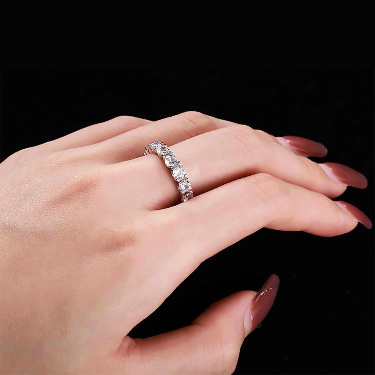 [LUXE] Bague de tennis ronde Eternity à coupe ronde