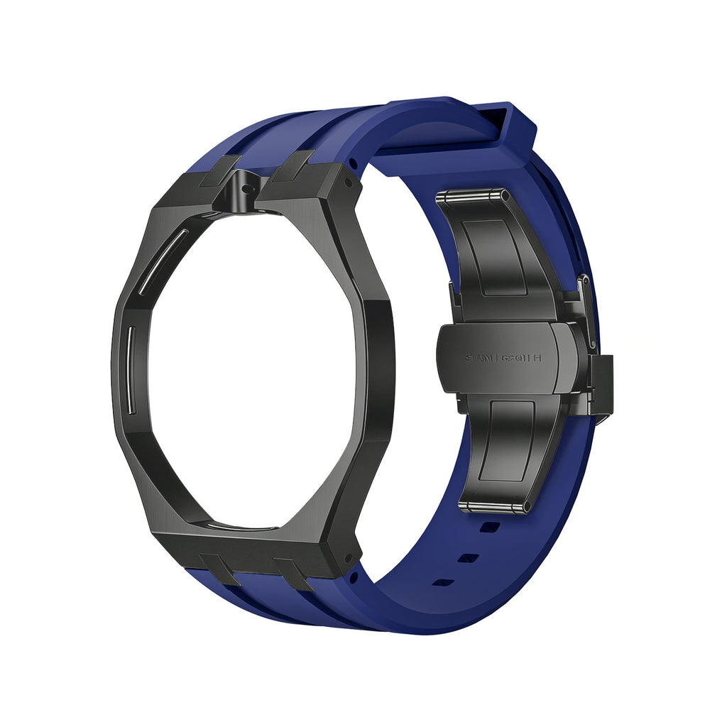 Oak Pop Black Steel  Silicone Strap