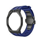 Oak Pop Black Steel  Silicone Strap