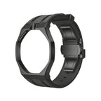 Oak Pop Black Steel  Silicone Strap