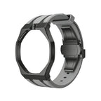 Oak Pop Black Steel  Silicone Strap