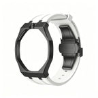 Oak Pop Black Steel  Silicone Strap
