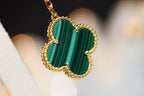 [LUXE JEWELRY]CLOVER EARRINGS GOLD MALACHITE DIAMOND 3 MOTIF
