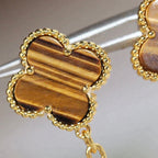 [LUXE JEWELRY]CLOVER  2 MOTIF  TIGER EYE CARNELIAN EARRINGS
