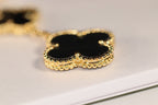 [LUXE JEWELRY]CLOVER EARRINGS GOLD ONYX MOP 3 MOTIF