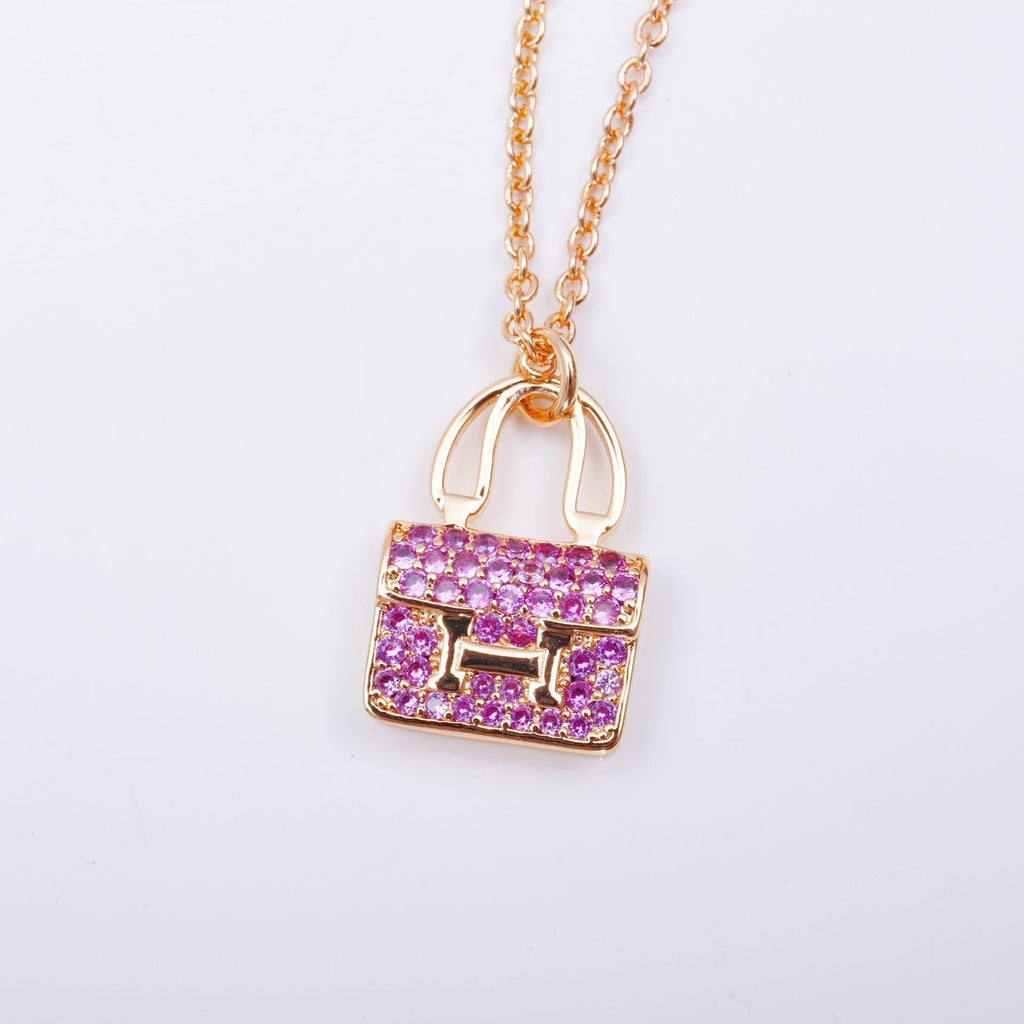 [LUXE JEWELRY]CONSTANCE PEDANT PURPLE DIAMOND NECKLACE
