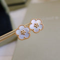 [LUXE JEWELRY]LUCKY PINK GOLD WHITE MOP EARRINGS