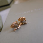 [LUXE JEWELRY]LUCKY PINK GOLD WHITE MOP EARRINGS