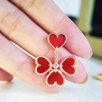 [LUXE JEWELRY]SWEET CLOVER CARNELIAN EARRINGS