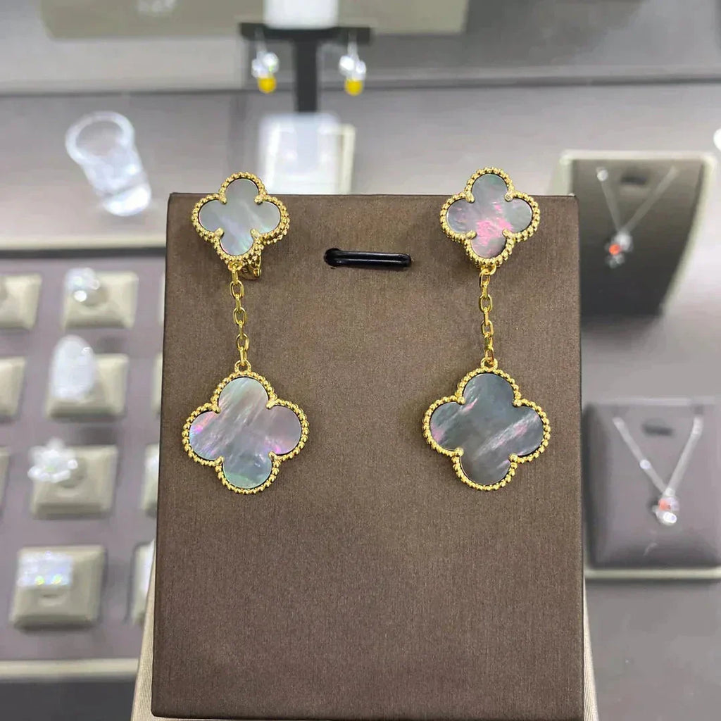 [LUXE JEWELRY]CLOVER 2 MOTIFS  EARRINGS (MULTIPLE CHOICESC