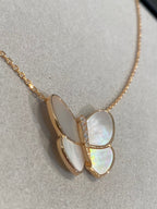 [LUXE JEWELRY]BUTTERFLY GOLD MOP DIAMOND NECKLACE