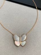 [LUXE JEWELRY]BUTTERFLY GOLD MOP DIAMOND NECKLACE