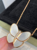 [LUXE JEWELRY]BUTTERFLY GOLD MOP DIAMOND NECKLACE