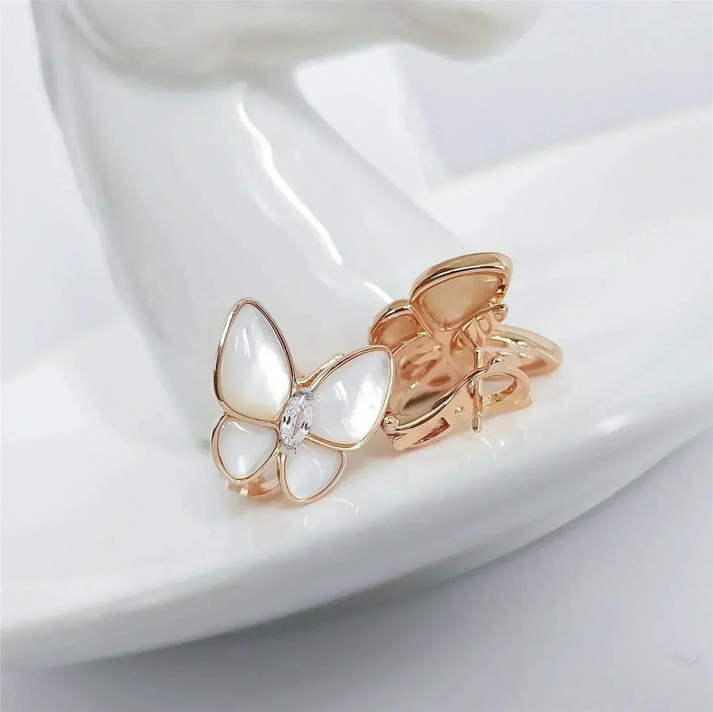 [LUXE JEWELRY]BUTTERFLY MOP DIAMOND EARRINGS