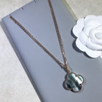 [LUXE JEWELRY]CLOVER 25MM GOLD DARK MOP BIG CLOVER NECKLACE
