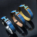 [LUXE JEWELRY]H BRACELET BLUE RAINBOW CERAMIC