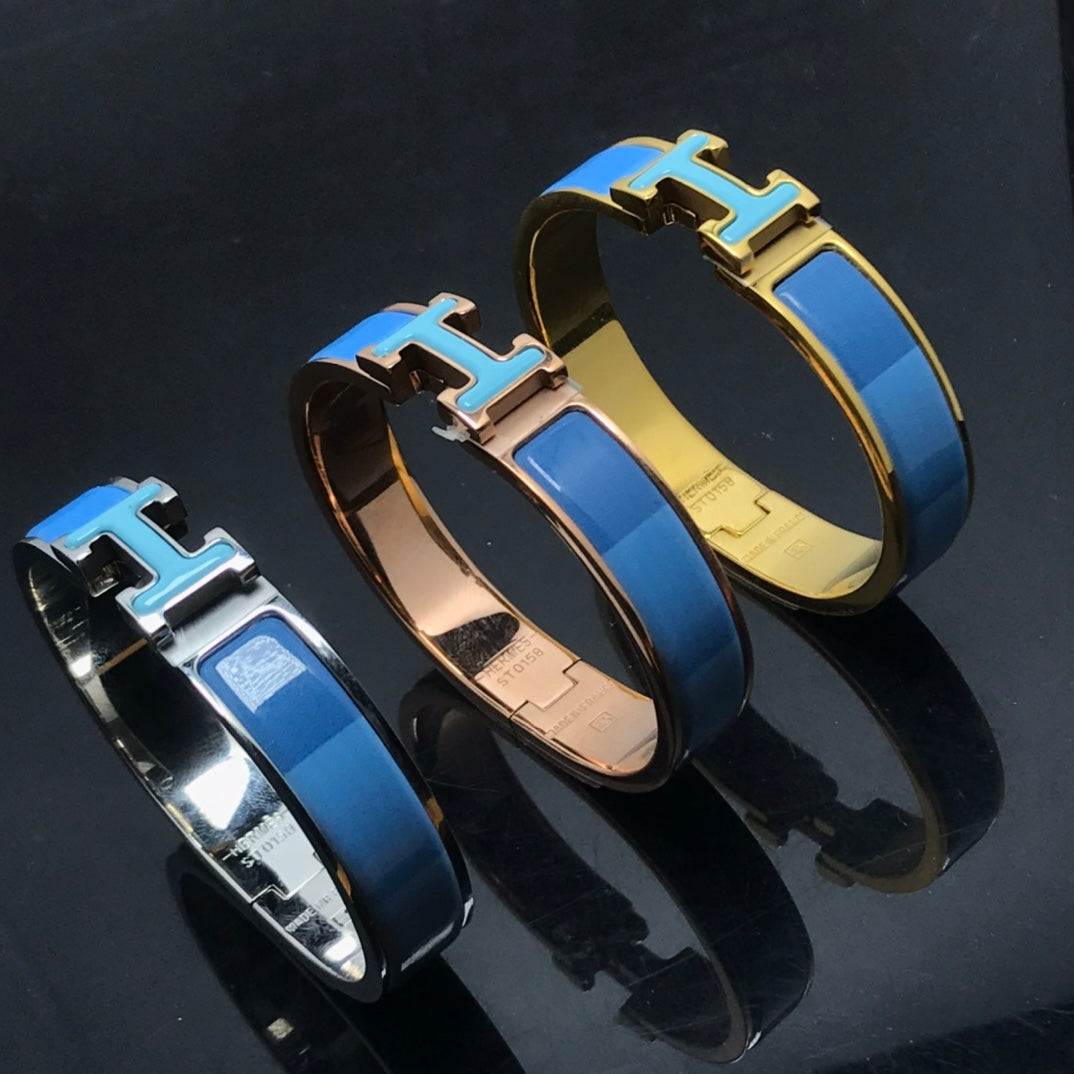 [LUXE JEWELRY]H BRACELET BLUE RAINBOW CERAMIC