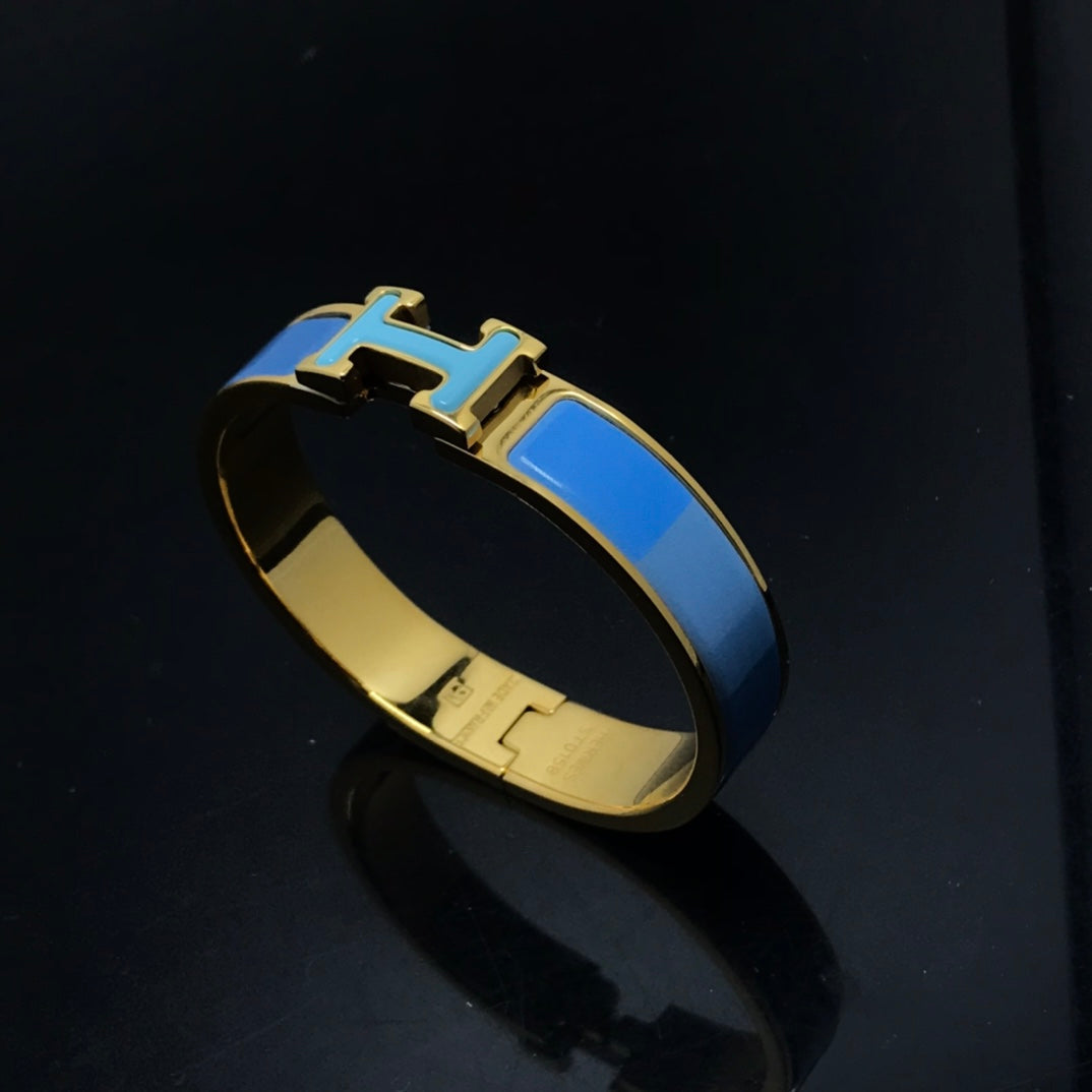 [LUXE JEWELRY]H BRACELET BLUE RAINBOW CERAMIC