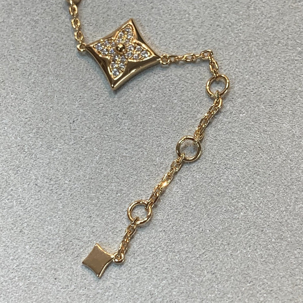 [LUXE JEWELRY]STAR AND SUN 4 MOTIFS GOLD DIAMONDS BRACELET
