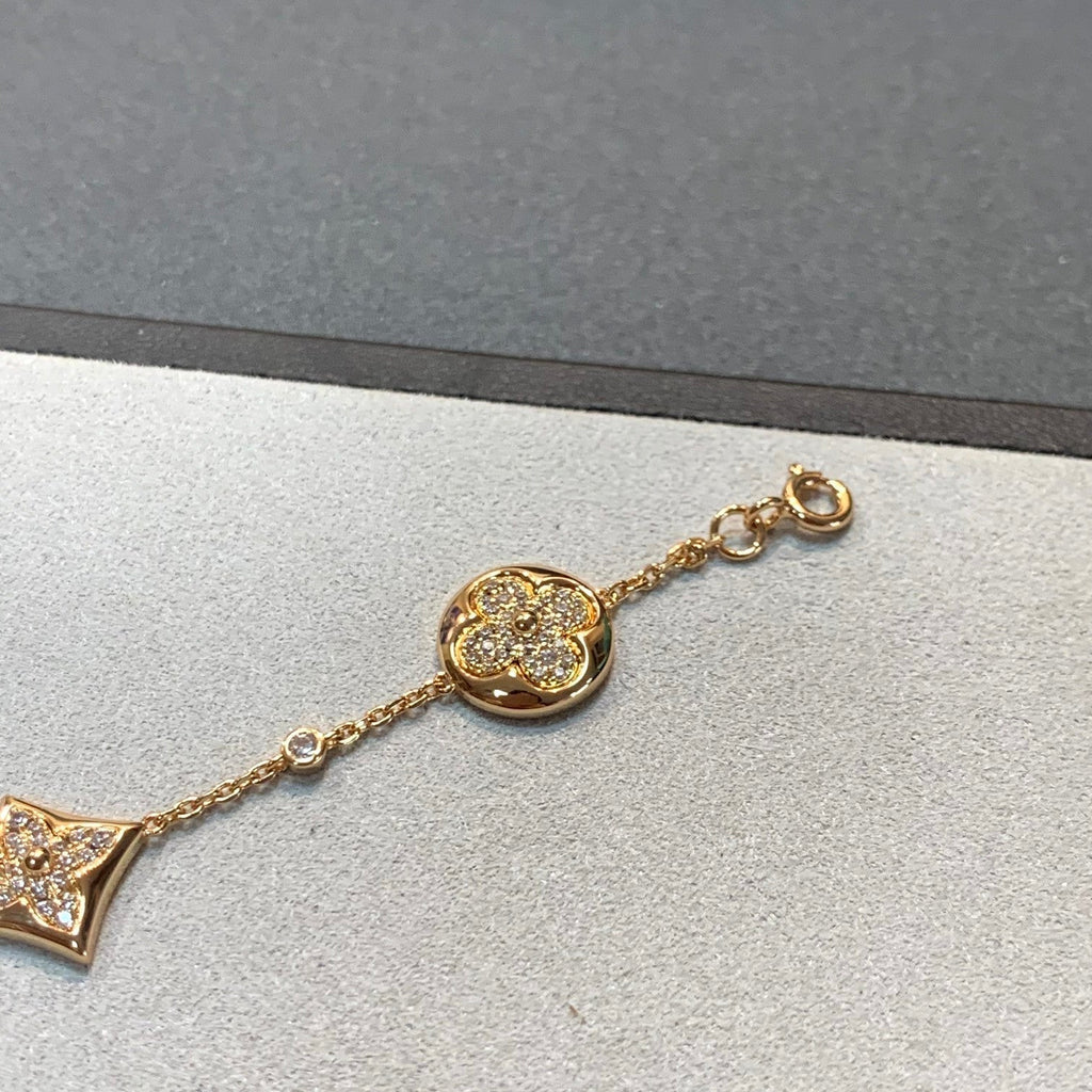 [LUXE JEWELRY]STAR AND SUN 4 MOTIFS GOLD DIAMONDS BRACELET