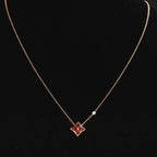 [LUXE JEWELRY]STAR NECKLACE PINK GOLD 1 DIAMOND