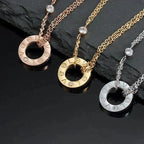 [LUXE JEWELRY] LOVE NECKLACE 16MM 2 DIAMONDS