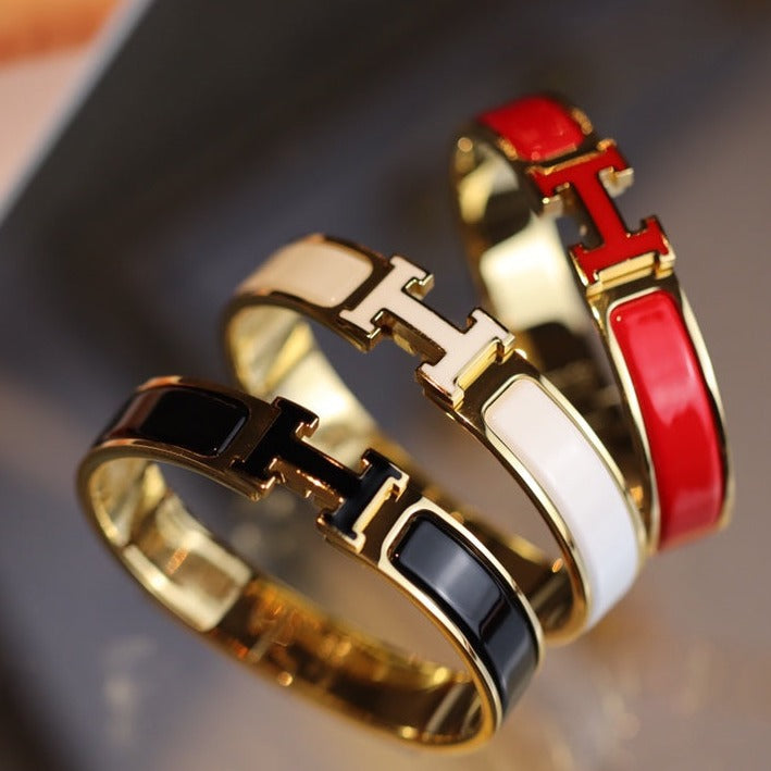 [LUXE JEWELRY]H BRACELET 12MM GOLD