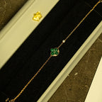 [LUXE JEWELRY]SUN MALACHITE 1 DIAMOND PINK GOLD BRACELET