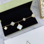 [LUXE JEWELRY]MAGIC CLOVER MOP GOLD BRACELET 5 MOTIFS