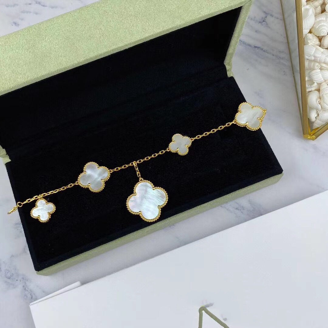[LUXE JEWELRY]MAGIC CLOVER MOP GOLD BRACELET 5 MOTIFS