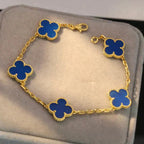 [Luxe] CLOVER 5 MOTIF BLUE AGATE BRACELET COLLECTION