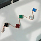 [LUXE JEWELRY]CLOVER 5 MOTIFS MULTICOLOR BRACELET