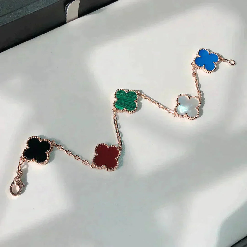 [Luxe]CLOVER 5 MOTIFS MULTICOLOR BRACELET