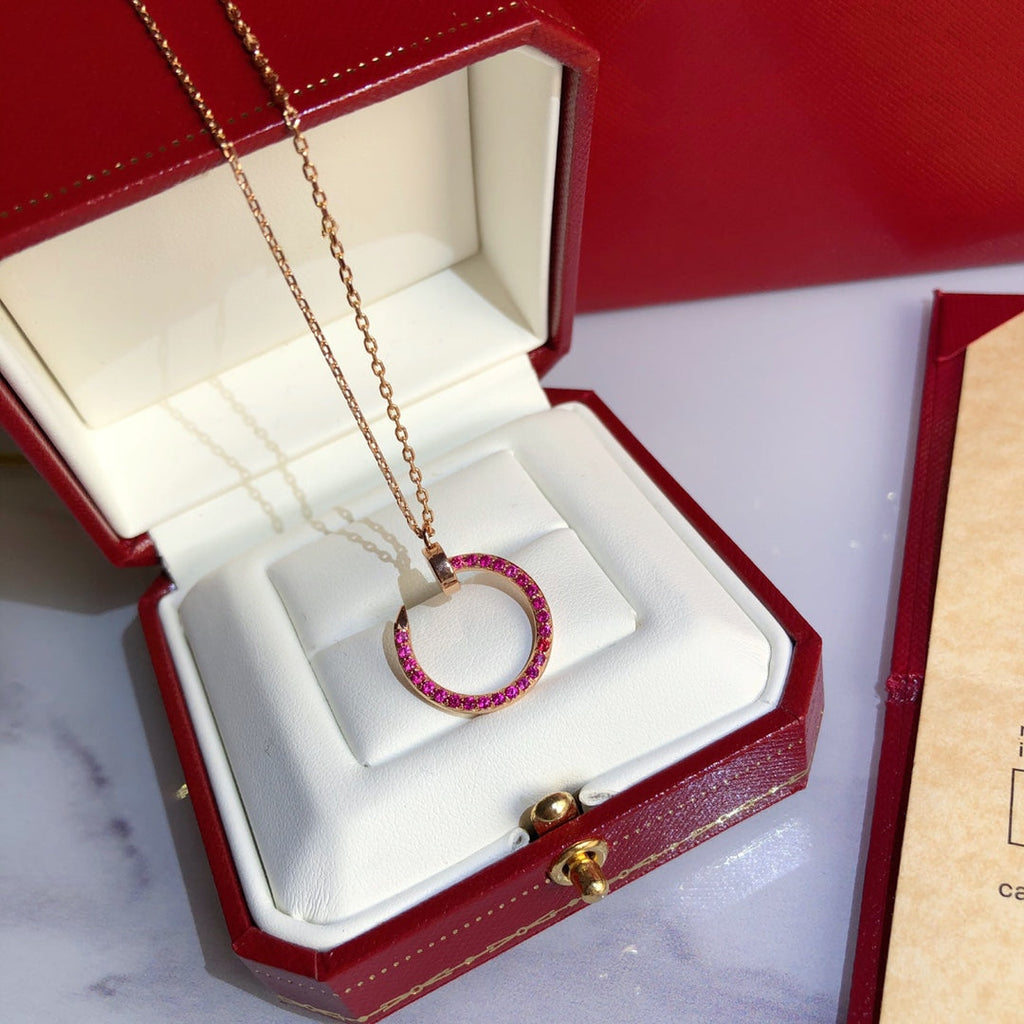 [LUXE JEWELRY] JUSTE NECKLACE RED FULL DIAMONDS