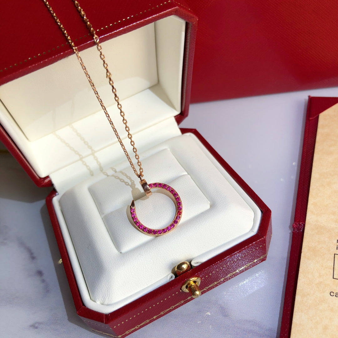[LUXE JEWELRY] JUSTE NECKLACE RED FULL DIAMONDS