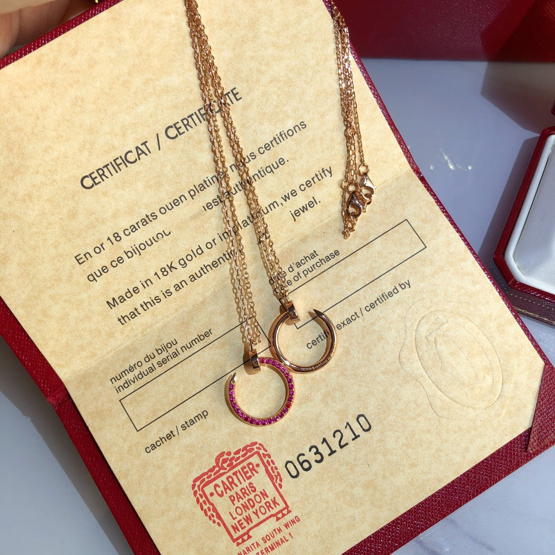 [LUXE JEWELRY] JUSTE NECKLACE RED FULL DIAMONDS