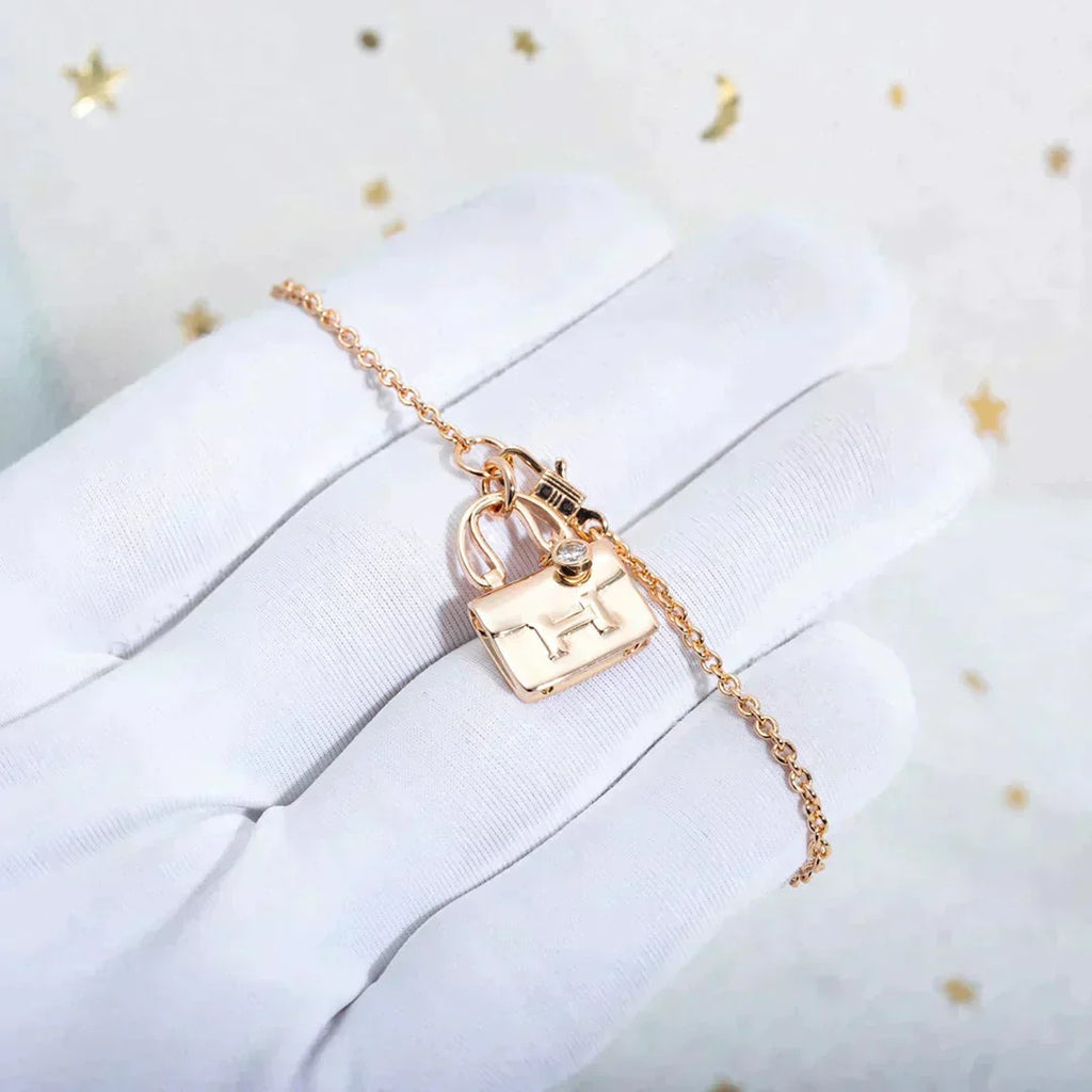 [LUXE JEWELRY]AMULETTE PEDANT ROSE GOLD NECKLACE