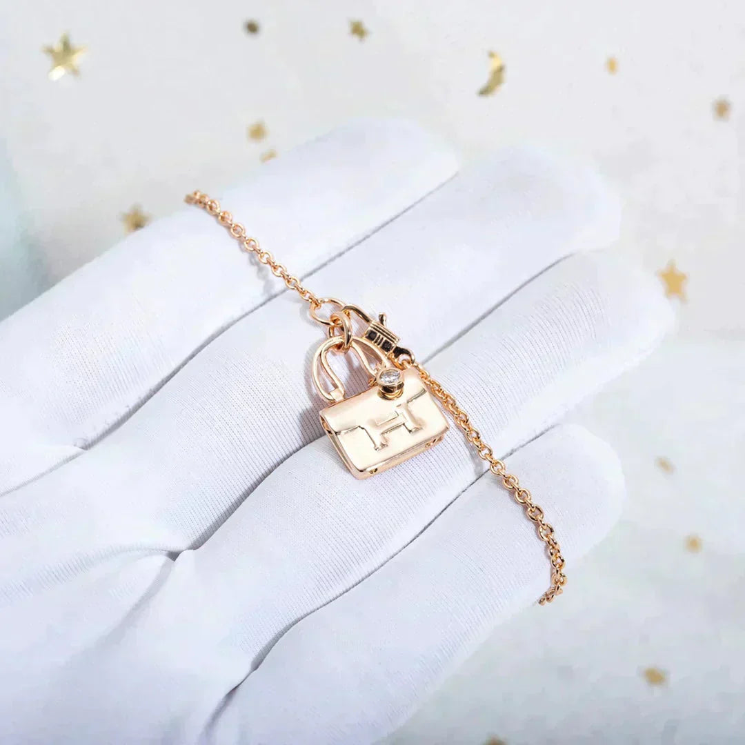 [LUXE JEWELRY]AMULETTE PEDANT ROSE GOLD NECKLACE