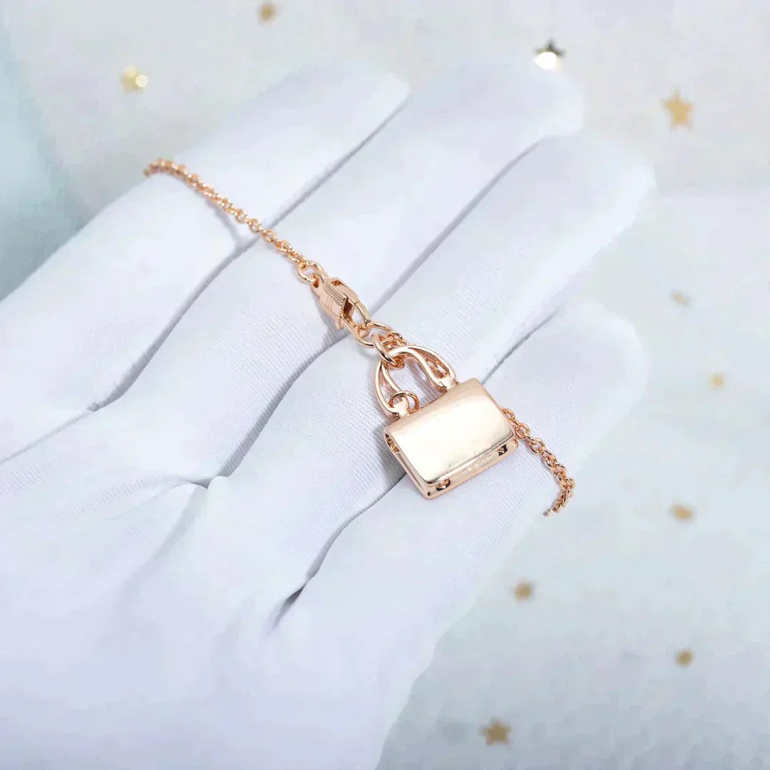 [LUXE JEWELRY]AMULETTE PEDANT ROSE GOLD NECKLACE
