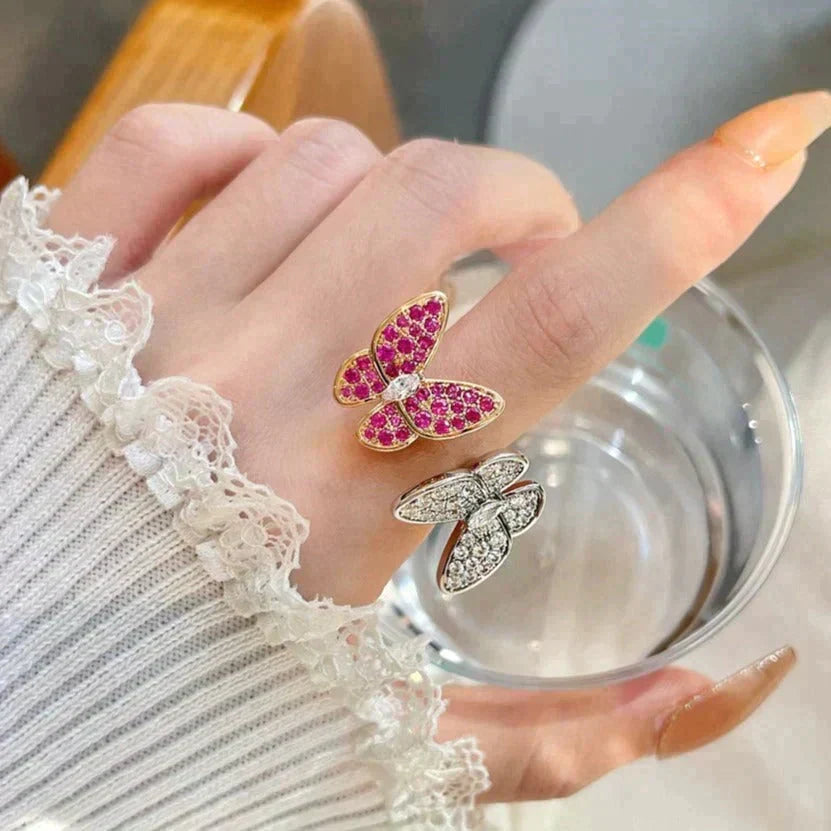 [LUXE JEWELRY]TWIN BUTTERFLY DIAMOND RING