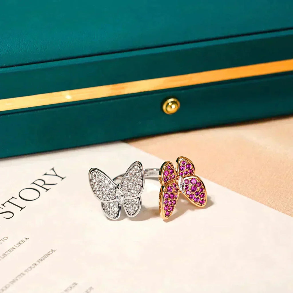 [LUXE JEWELRY]TWIN BUTTERFLY DIAMOND RING