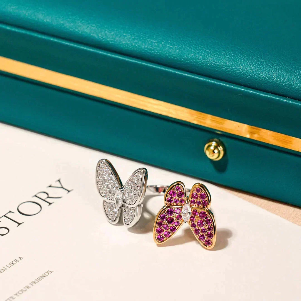 [LUXE JEWELRY]TWIN BUTTERFLY DIAMOND RING